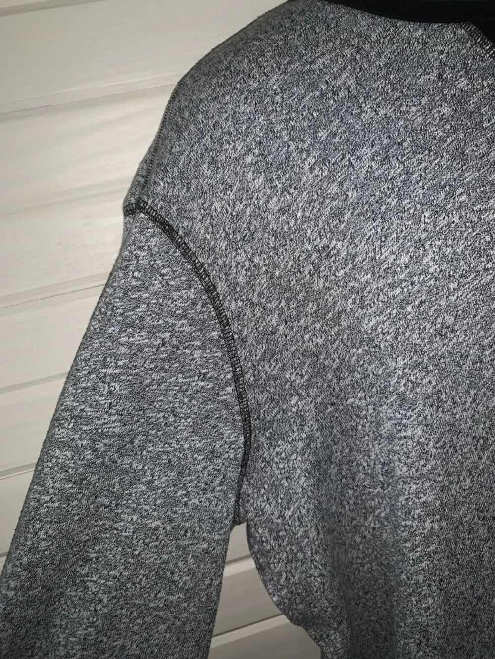 Banana Republic Sz XL Gray Sweater Mens Pullover Black Trim Cotton Blend EUC